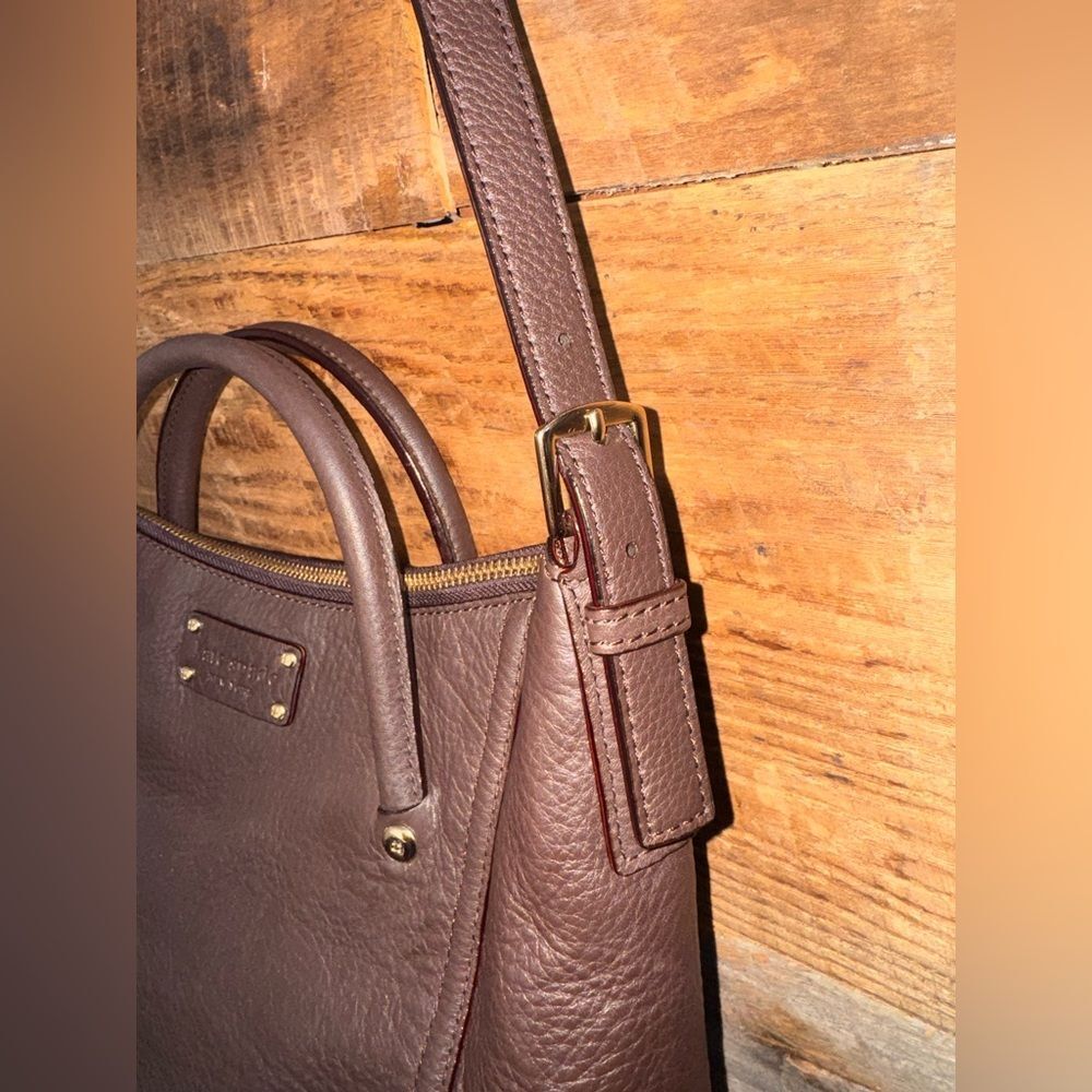 Kate Spade New York Brown Pebbled Leather Berkshire Satchel Bag With Dust Cover - Picture 4 of 12